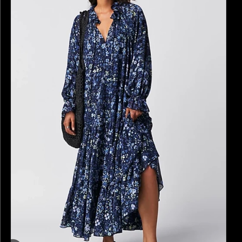 Free People Blogger Fave Feeling Groovy Floral Maxi Dress in Fallen Star Combo
